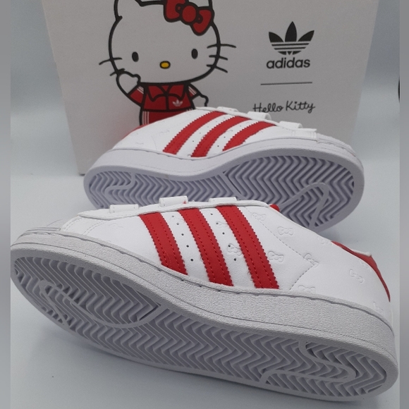 NIB ADIDAS ORIGINALS HELLO KITTY SUPERSTAR CF C KIDS GIRLS SHOES SIZE 2Y - Picture 8 of 10